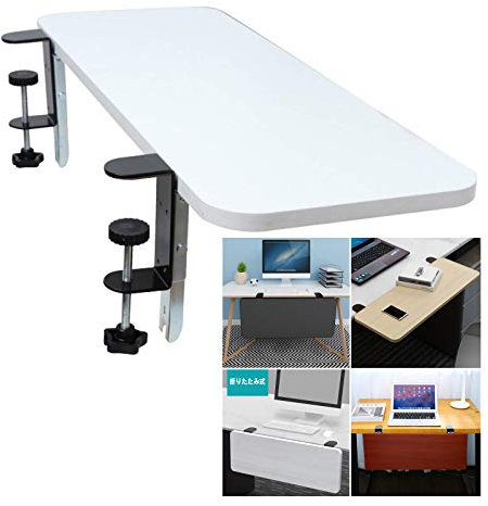 YYQ SHOP Ergonomic Desk Extender Tray Keyboard Platform White/Black Clamp-On Computer Elbow Arm Support Armrest Shelf Stand Table Mount Increase Desk Space 20/26/29.5X10in