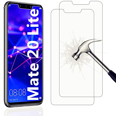 [2 Stück] Panzer Schutz Glas kompatibel mit Huawei Mate 20 Lite Verbundglas Hart Tempered Glass 9H Kristallklar Anti-Kratzen Anti-Öl