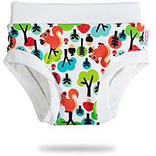 Petit Lulu Training Überhose Größe L (14,5-19 kg) Fluffy Organic Baby Trainerhöschen Waschbar & Wiederverwendbar Trainer Stoffwindeln Hergestellt in EU (Eichhörnchen)