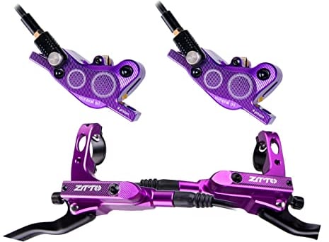 Hellery MTB Hydraulische Scheibenbremsen Set Fahrrad-bremsen Unisex –aluminiumlegierung Fahrrad Bremshebel Vorne 800mm Hinten 1450mm - Violett