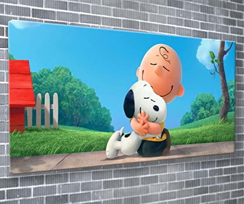Kunstdruck auf Leinwand, Peanuts Charlie Brown And Snoopy Dog, fertig zum Aufhängen, 140 x 61 cm