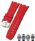 HAODEE Weiches FKM Fluoro Gummi-Uhrenarmband 28 mm für AP-Armband Audemars Piguet ROYAL OAK OFFSHORE Tauchen wasserdichtes Sportuhrband (Farbe: Rot, Größe: 28 x 24 mm)