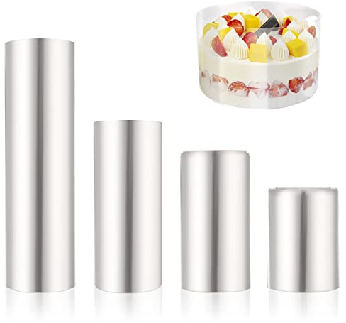 Deruaku Cake Collars,Acetate Sheets 6/8/10/15cm x 10m,Clear Transparent Acetate Roll,Acetate Cake Sheet for Chocolate Mousse,Cake Decorating,Crafting