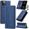 Jasonyu Cover per iPhone 12 Pro Max Flip Custodia in Pelle PU, Cover a Libro Portafoglio, Funzione Supporto, Magnetica, Slot Schede, TPU Bumper Caso Custodia per iPhone 12 Pro Max (Blu)