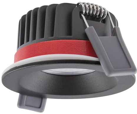 LEDVANCE LED-Spot Fire Rated Aluminium Schwarz 8W 640lm 36D - 927 Extra Warmweiß | Ausschnitt 68mm - IP65 - Höchste Farbwiedergabe - Dimmbar