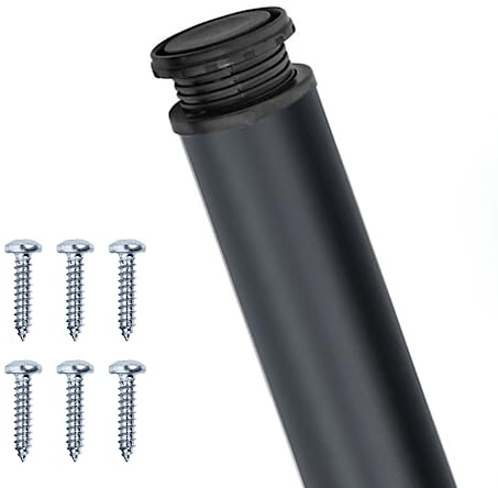Gedotec Pieds de Table métal Noir Mat Eco D 60 mm | 1 pièce | Pieds de Table réglables | Hauteur 710 mm + 30 mm | matériel de Fixation Inclus