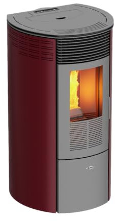 KALOR Pelletkamin | Redonda Basic 12C | kanalisierbar | 8,7 kW | Bordeaux