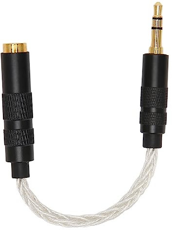 4.4mm Balanced Female to 3.5mm Stereo Male Adapter Cable, Gold Plated Connectors Single Crystal Copper Copper Wire, Headphone Adapter Cable (Silver)