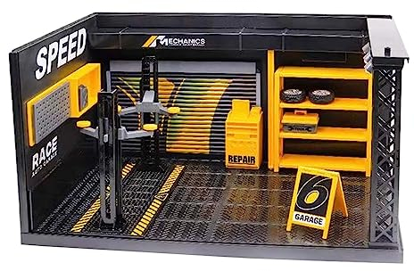 predolo 1:-Garage-Diorama-Modell, DIY-Reparaturwerkstatt-Modell, DIY-Simulationsszenario-Autowerkstatt-Szenenmodell für die Landschaft, Ohne Brett