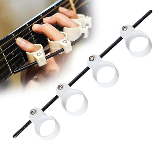 Norhogo Gitarrenfinger-Erweiterungshülsen Fingertrainer, Anfängerinstrument Übungszubehör Gitarrenakkord Fingeröffner Erweitern Verstellbarer Fingerdehner für Gitarrentraining, Weiß Groß