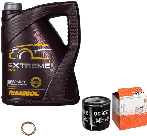 Inspektionspaket 5L MANNOL 5W-40 für Fabia III Kombi Polo Van UP T-ROC Mii | Motoröl MANNOL Extreme 5W-40 Ölfilter Dichtring