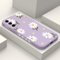 LEECG für Samsung Galaxy S21 FE Hülle Floral Kreative Seiten Modische Designs Weiches Silikon Schlankes Samsung S21 FE Hülle-Hellviolett 1