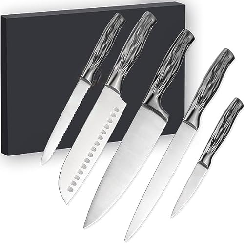ANUE Kitchen Knife Set, 4 Piece, Grey, Asian-inspired, Knife Set