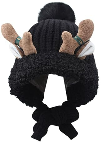 Kobilee Weihnachtsmann Mütze Erwachsene Warm Rentier Ugly Unisex Wichtelmütze Nikolausmütze für Party Plüsch Weihnachten Strick Christmas Decorations Christmas Santa Weihnachtsmützen Weihnachtsmütze