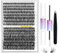 Wimpern Extensions Set 320pcs LANKIZ Künstliche Wimpern 30D+40D C Curl 9-16mm Mix Einzelne Wimpern mit Wimpernkleber und Applicator Lash Extension Set für Anfänger Wiederverwendbar