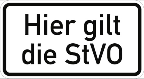 Verkehrsschild VZ2803, Hier gilt die StVO, Alu, RA2, 420x231 mm