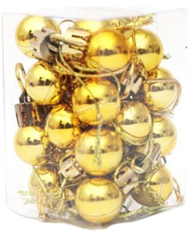 LIFKOME 24 Stück Weihnachtskugeln Kunststoff 2cm Kleiner Christbaumkugeln Hängend Weihnachtsanhänger Deko Für Baum Fenster Festfeier