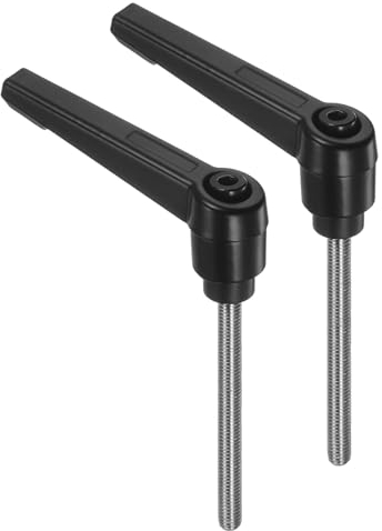 QUARKZMAN 2 Stück Klemmhebel Griff M5 x 60mm Außengewinde Schraube Edelstahl 304 mit Zinklegierung Verstellbare Handgriff Spannhebel für Werkzeugmaschinen Schweißgeräte Druckgeräte, Schwarz