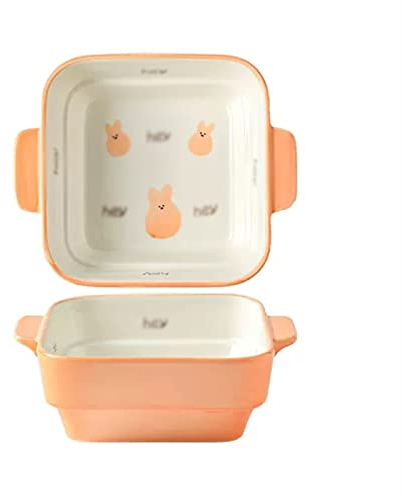 Lasagnera Grande pirofila in ceramica Utensili da forno Piatti da forno Piatti Casa quadrata Piccola pirofila rotonda Piatto for lasagne Stampo for torta Teglie da Forno (Color : B)