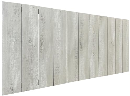 DHOME Recyceltes Holz Kopfteil MDF Paletten Stil Vertikale Palette Bed Pallets Beschläge inklusive (110cm, Weißes Holz)