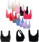 Angxiwan Sport Bra for Women UK Solid Color Padded Knickers Bralette Elastic Wide Strap Brassiere High Impact Push up Breast Bra Breathable Plus Size Crew Neck Inserts Size UK 8-24 Black