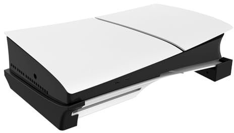 Fiorky Support de Base Horizontal pour Console de Jeu, Support de Bureau, Support de Rangement pour PS5 Slim Digital Edition et Disc Edition (Noir)