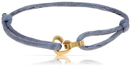 Made by Nami Armband Damen aus Stoff mit Herz, wasserfest | Edelstahl, zwei Herzen, Knotenmechanismus, strapazierfähig, Duschen, Baden, Festival, Valentinstag, Muttertag, Geburtstag