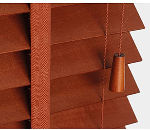 Wooden Venetian Blinds, Brown Window Blinds, Solid Wood Window Shades, Sunshade Blinds for Windows/doors/patios, Horizontal Venetian Shades, Customizable,WxH-60x91cm/24 x 36in