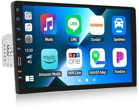 CAMECHO 1 DIN Radio mit Carplay Wireless Android Auto, Autoradio mit 9 Zoll Bildschirm,Bluetooth Freisprecheinrichtung,FM Radio/Mirror Link/Unterstützt USB