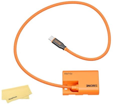 ZGCINE USB-C PD to LPE6 Dummy Battery Cable for Canon EOS 5D II 5D III 5D IV 6D 6D II 7D 7DII 60D 70D 80D 90D XC10 R R5 R6 R5C R7 R6 II- 60CM/1.97FT