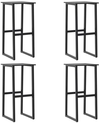 vidaXL Barhocker 4 STK. Schwarz 38x38x80 cm Pulverbeschichteter Stahl