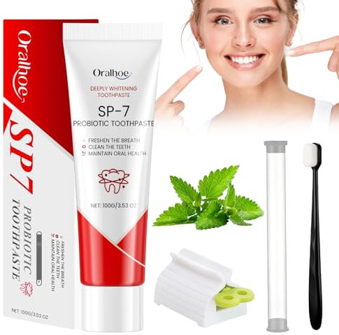 WUSANNA Sp-7 Ultra Zahnpasta, 3-teiliges Set, Probiotics Bright White, Tiefenreinigung, Frischer Atem, 100g, Minze