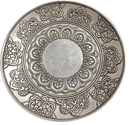 TYUIOKJU Bandeja de desayuno elaboración plateada con grabado propio, plato de metal, manualidades, decoración del hogar
