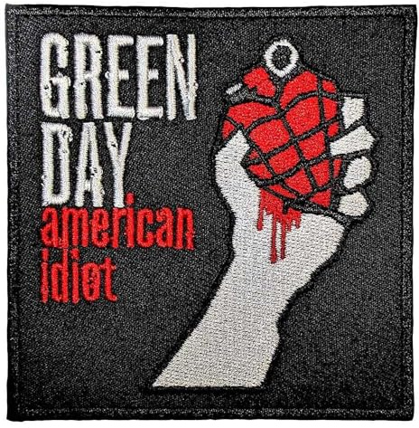 Green Day American Idiot Woven Iron On Patch (One Size) (Black/Red/White)