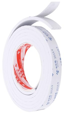 PATIKIL 2m/6.6ft Dichtungs-Schaumband, 2,5 cm breit, 5 mm dick, einseitiges Wetterstreifen-Türdichtungsband für Fenster- und Türisolierung, weiß