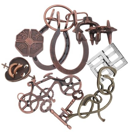 9St Geduldspiele Metallpuzzle Set - Intelligentes Luban-Schlossspielzeug, Physik-Gedankenrätsel, Gehirnjogging, Logikrätsel Für Erwachsene Und Kinder, Perfekt Für Partys Und Festivals