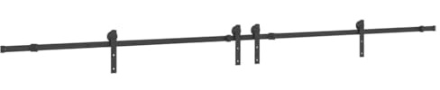 vidaXL Schiebetürbeschlag-Set 366 cm Stahl Schwarz, Schiebetürbeschlag-Satz, Schiebetürrolle, Schiebetürsystem, Schiebetürschiene, Schiebetüraufhänger