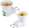 Okaywork Adapter – Fassungsadapter E27, Fassung Glühbirne, Lampenfassung, Umwandlung in Steckdose und E27-Fassung, lampensockel netzkabel eu stecker steckdosenadapter. (mit Schalter 2PCS)