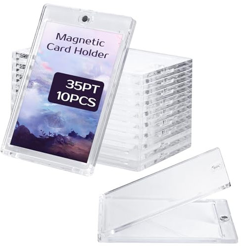 ECOSEAO 35PT Magnetischer Kartenhalter, 10 Stück Card Holder Sammelkarten Hüllen, Trading Card Holder für Standard-Karten, MTG, Yu-Gi-Oh! Karten