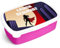 GRAVURZEILE Bedruckte Lunchbox - Superhelden - Personalisiert mit Namen - Brotdose für Kinder - Individuell bedruckt - Platzsparend stapelbar - Perfekt für Schule & Kita - Farbe: Pink