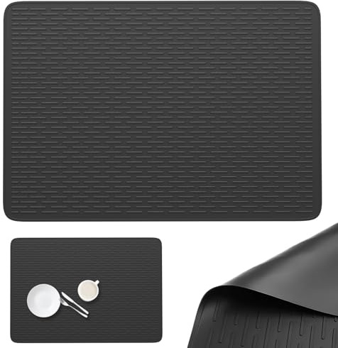 PWGHWG Silikon Herdabdeckplatte, 76 × 53 cm Herdplattenabdeckung für Elektroherd, Kratzfest Hitzebeständige Silikonherdabdeckung, Abtropfmatte für Küchentheke (Schwarz)