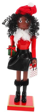 SOPOTUTU Holz Nussknacker Für Frauen Weibliche Nussknackerfigur Traditioneller Nussknacker-Ornament Für Weihnachtsdeko Schreibtischdekoration