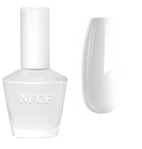 White Nail Polish,Quick Drying Pure White Nail Polish,Summer Colour Glossy Long Lasting Milk WHITE Nail Varnish,Natural Polish DIY Nail Art Home No UV Needed Large Volume 15ML