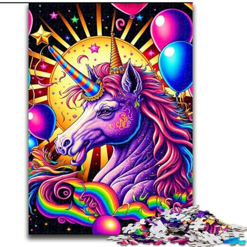 1000 Piece Jigsaw Puzzle Colourful Unicorns Made of Wood, for Parents, Lovers, Friends - Age 14+ 50x75cm DIY Art Decor