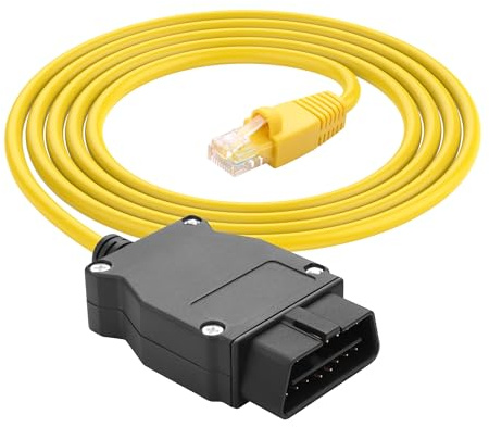 YACSEJAO 2M ENET OBD2 Kabel für BMW F‑Serie, RJ45‑Stecker | Codierungs‑Diagnosekabel Kompatibel mit E‑SYS, ISTA+, Bootmod3, Bimmercode für Fahrzeugdiagnose
