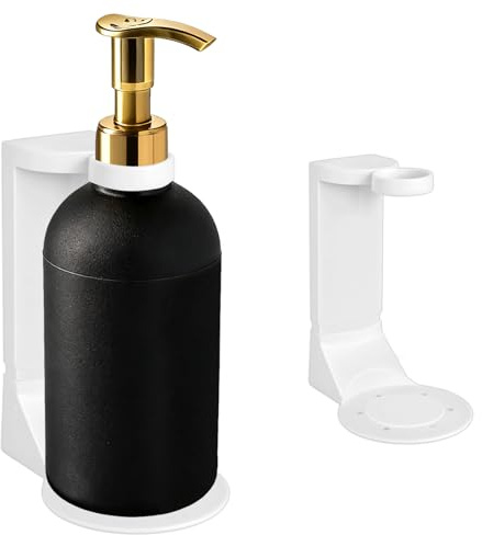 Tuneya No Drill Lotion & Conditioner Holders 1 Pack Adhesive Hand Soap Holder for Pump Bottle, 11LB Weight Capacity Shower/Bathroom Organizer for Shampoo Pump (1, Sliver)