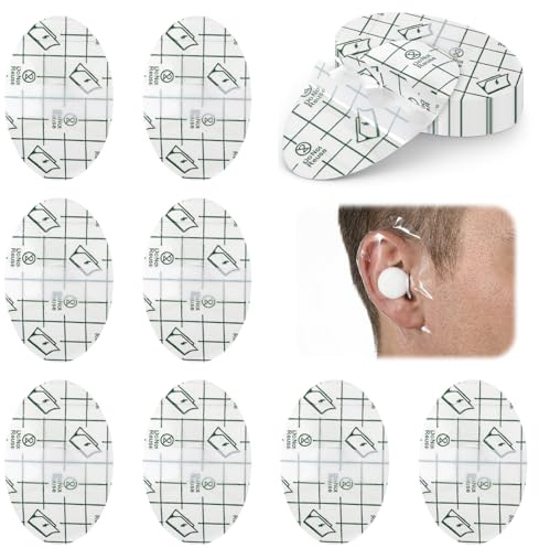 100 Stück Wasserdicht Ohr Patches Transparente Ohrpflaster Wasserdicht Erwachsene Ohr Wasserdichte Aufkleber Ohrabdeckungen Patch Ohrenschützer zum Duschen Schwimmen Surfen Haarfärbemittel