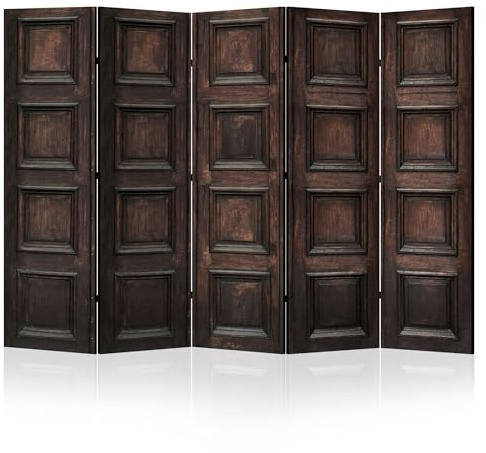 LUMASOUL Paravent Raumteiler Innen einseitig Bedruckt 225x172 cm Holztür | 3 teilig Vorderseite mit Motiv, neutrale Rückseite, faltbar, freistehend und dekorativ, als Trennwand f13ür Wohnräume