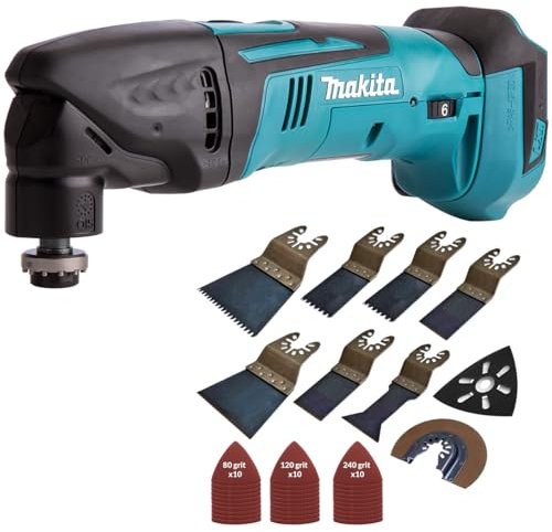 Makita DTM50Z 18v LXT Cordless Multi Tool Bare + 27pc Set Plunge Blades + Box