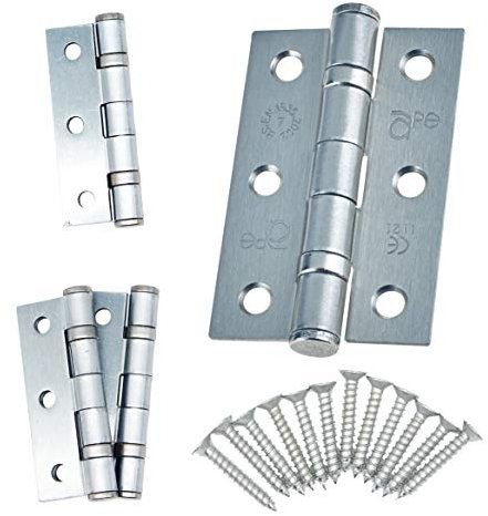 Door Hinge 3 / 76mm Satin Chrome Ball Bearing Washer CE Grade 7 for Fire Door 2 Pair
